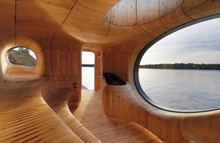 “Grotto” una sauna a la orilla del lago