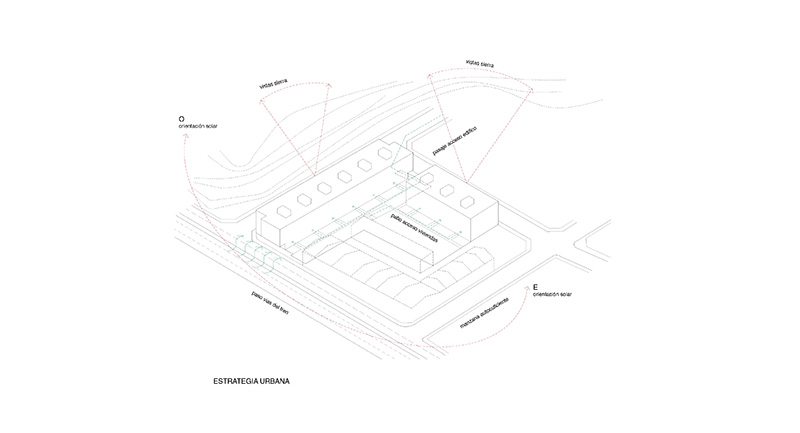Plano estrategia urbana del Proyecto en INCA de Alventosa Morell Arquitectes VPO en despiertaymira