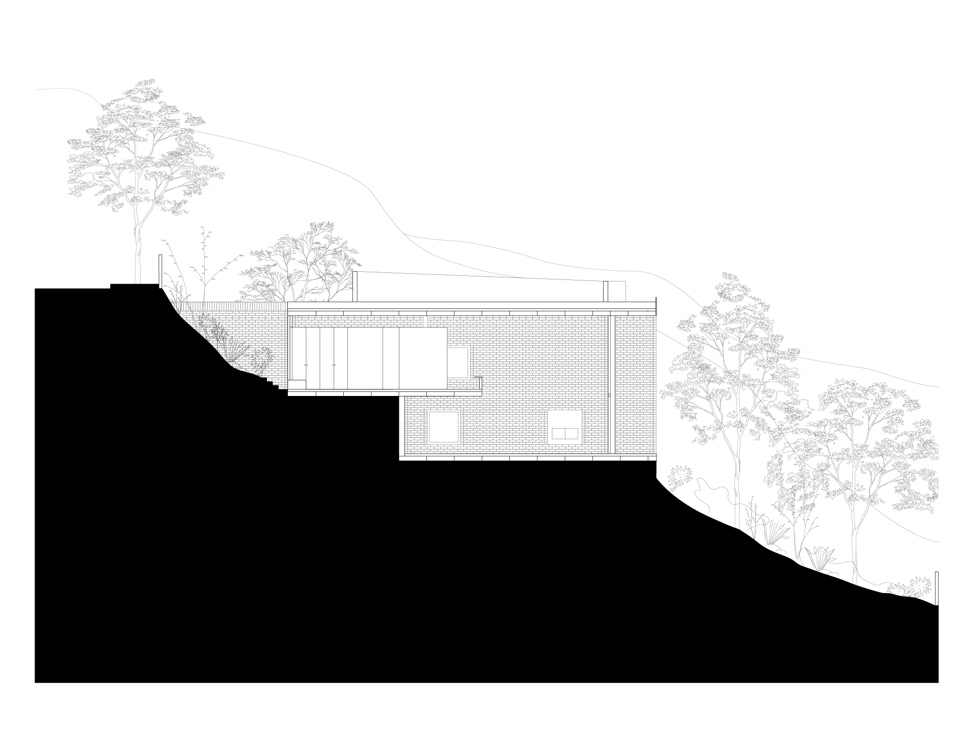 Proyecto e Alella del estudio MESURA en despiertaymira. Sección arquitectónica